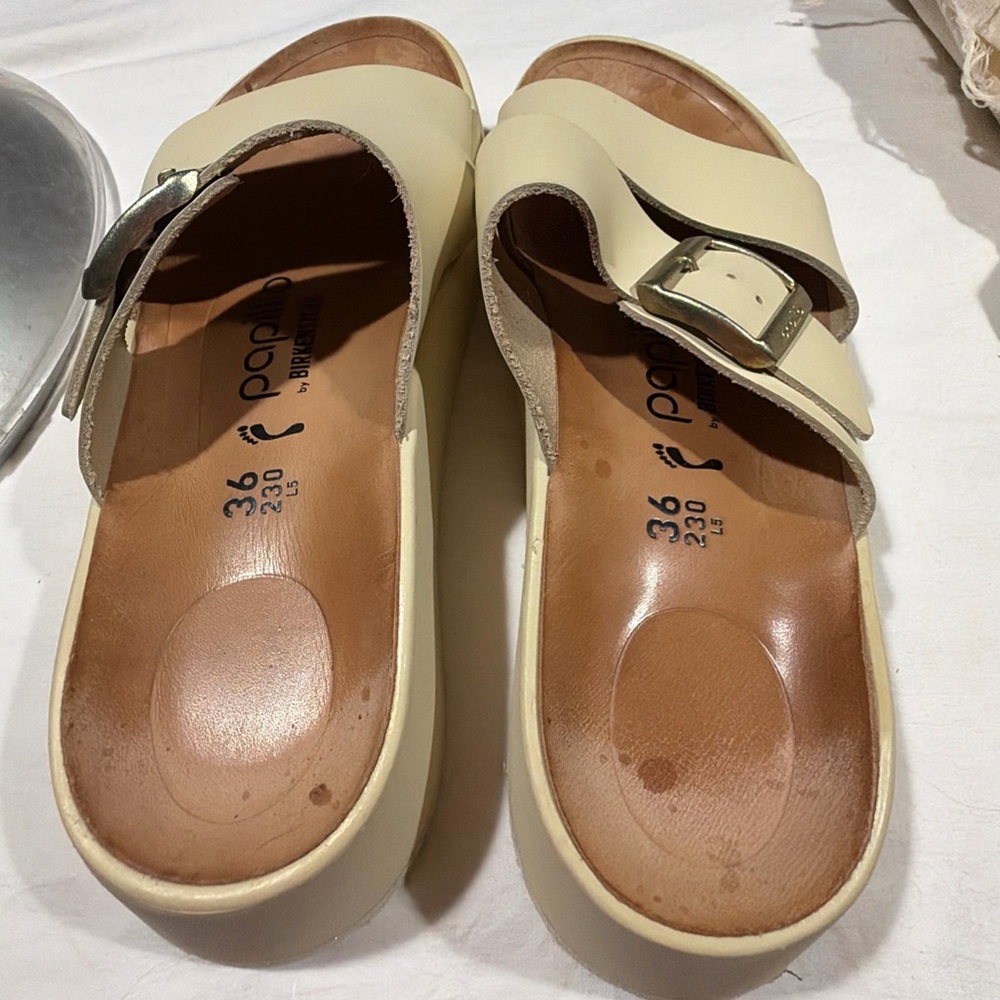 Birkenstock Papillio Almina Ecru Sandal Size Women’s Size 36 - Picture 13 of 16